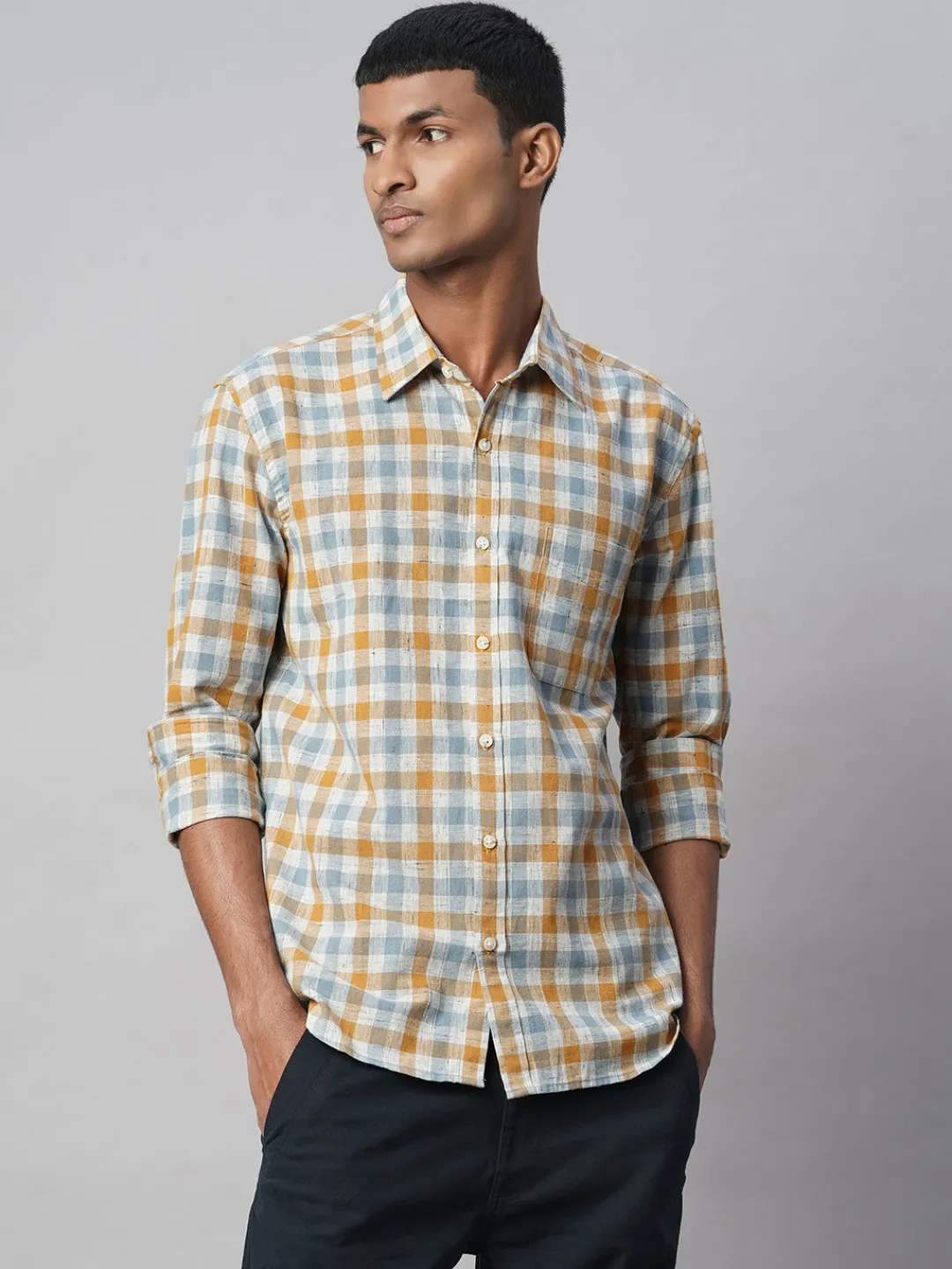 Women Cottonworld Shirts | Shirts^Men's Cotton Linen Regular Fit Shirt