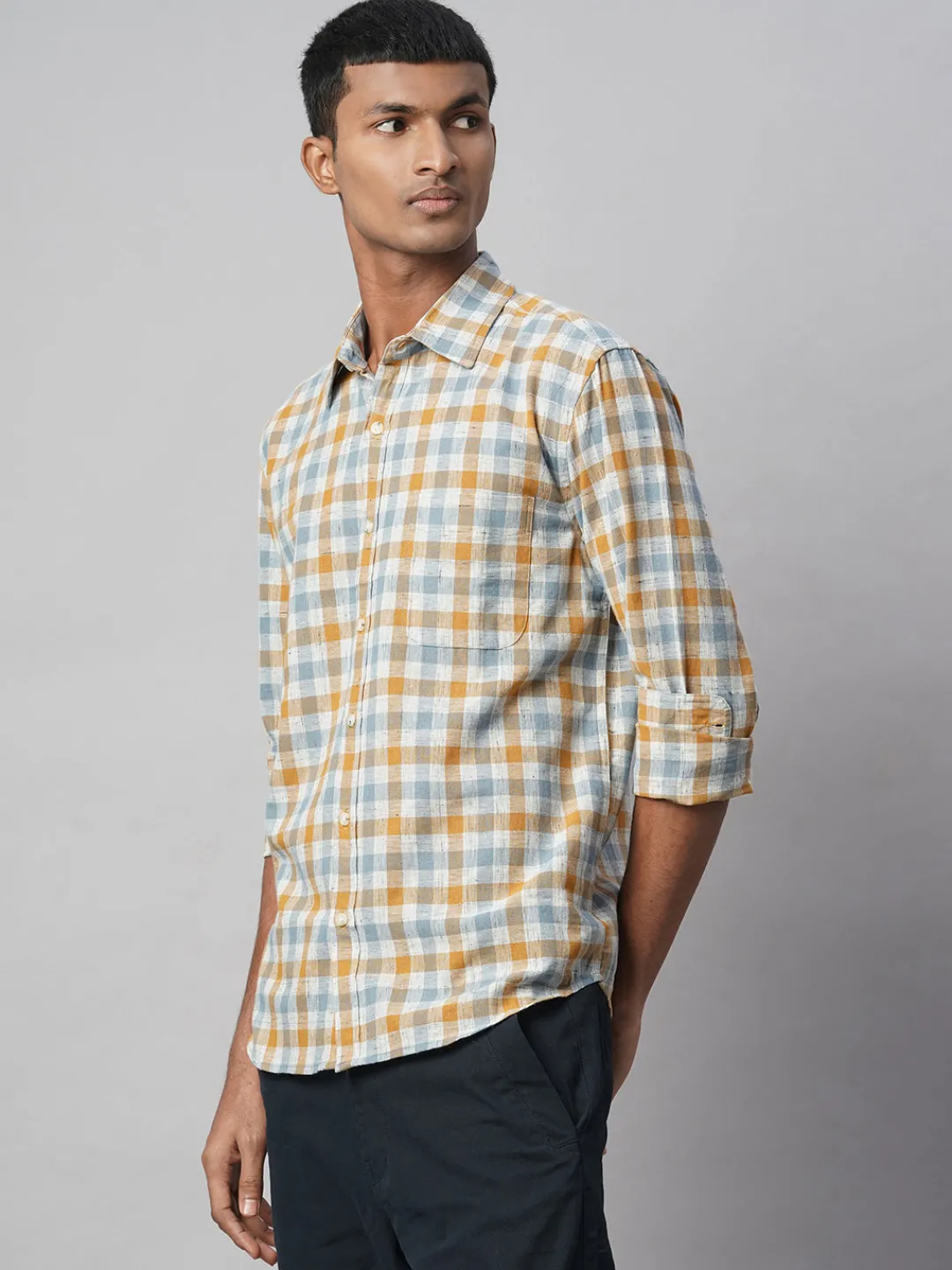 Women Cottonworld Shirts | Shirts^Men's Cotton Linen Regular Fit Shirt