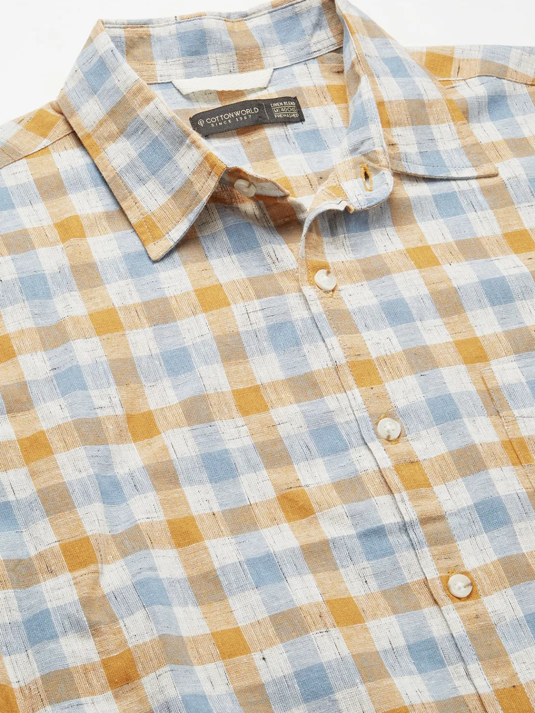 Women Cottonworld Shirts | Shirts^Men's Cotton Linen Regular Fit Shirt