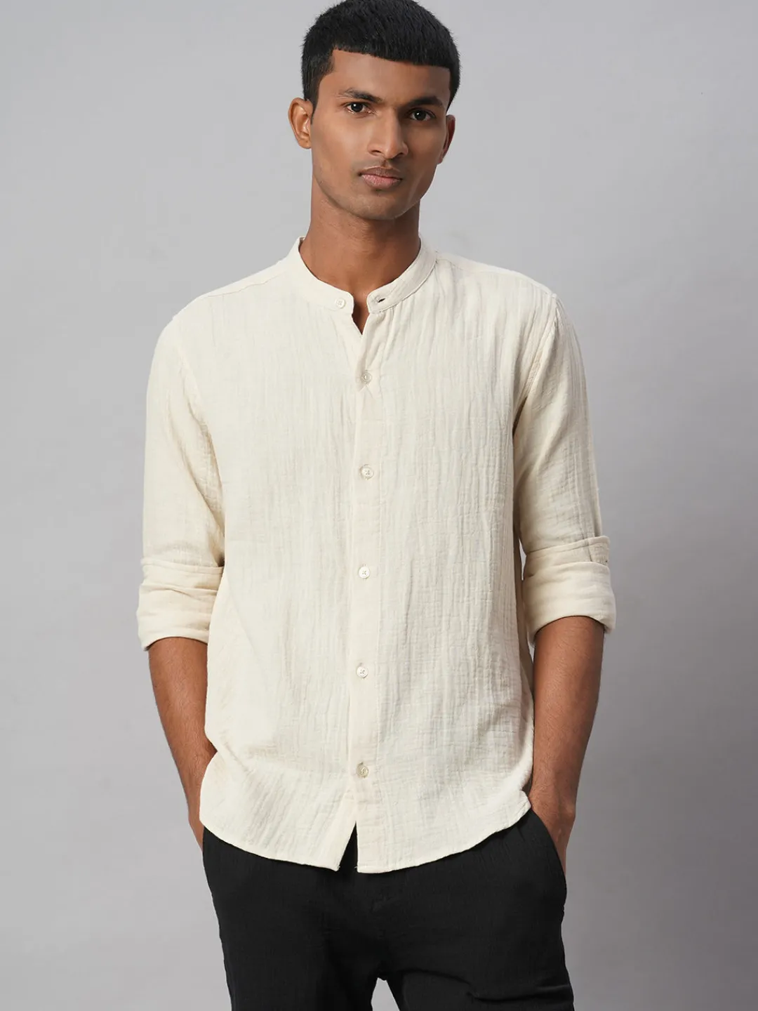 Women Cottonworld Solid | Solid^Men's 100% Cotton Loose Fit Shirt