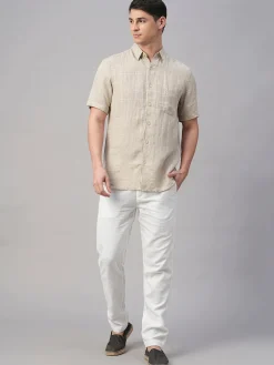 Women Cottonworld 100% Linen Shirts | 100% Linen Shirts^Men's 100% Linen Regular Fit Shirt