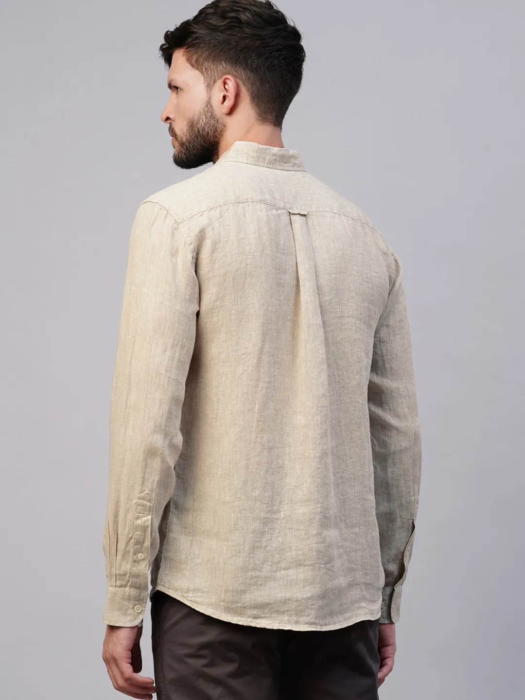 Women Cottonworld 100% Linen Shirts | 100% Linen Shirts^Men's 100% Linen Regular Fit Long Sleeved Shirt
