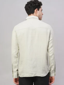 Women Cottonworld 100% Linen Shirts | 100% Linen Shirts^Men's 100% Linen Regular Fit Shirt