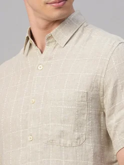 Women Cottonworld 100% Linen Shirts | 100% Linen Shirts^Men's 100% Linen Regular Fit Shirt
