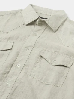 Women Cottonworld 100% Linen Shirts | 100% Linen Shirts^Men's 100% Linen Regular Fit Shirt