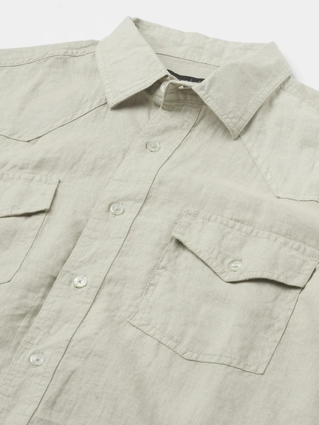 Women Cottonworld 100% Linen Shirts | 100% Linen Shirts^Men's 100% Linen Regular Fit Shirt