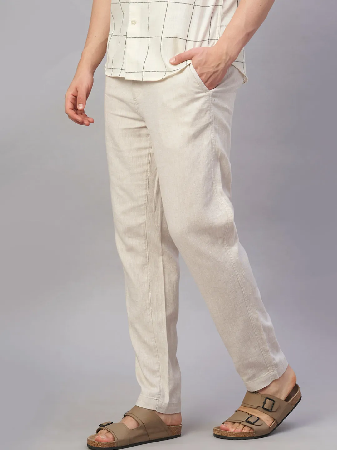 Cottonworld Pants | Pants^Men's Linen Cotton Regular Fit Pant