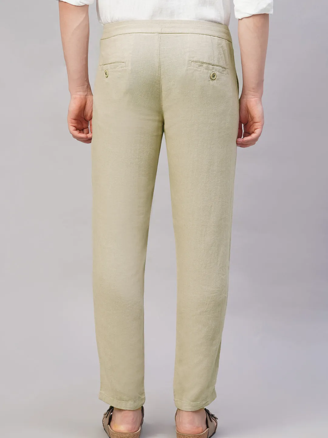 Cottonworld Pants | Pants^Men's Viscose Linen Regular Fit Pant