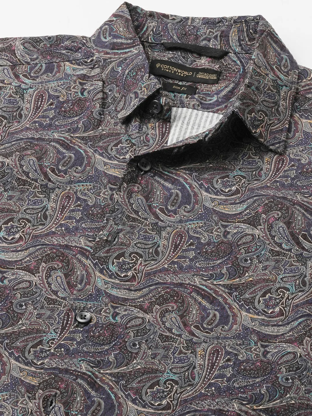 Women Cottonworld Print | Print^Men's 100% Cotton Slim Fit Shirt