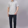 Women Cottonworld Striped | Striped^Men's 100% Linen Regular Fit Shirt
