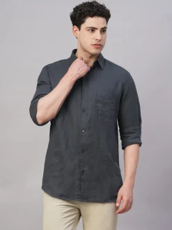 Women Cottonworld 100% Linen Shirts | 100% Linen Shirts^Men's 100% Linen Regular Fit Shirt