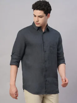 Women Cottonworld 100% Linen Shirts | 100% Linen Shirts^Men's 100% Linen Regular Fit Shirt