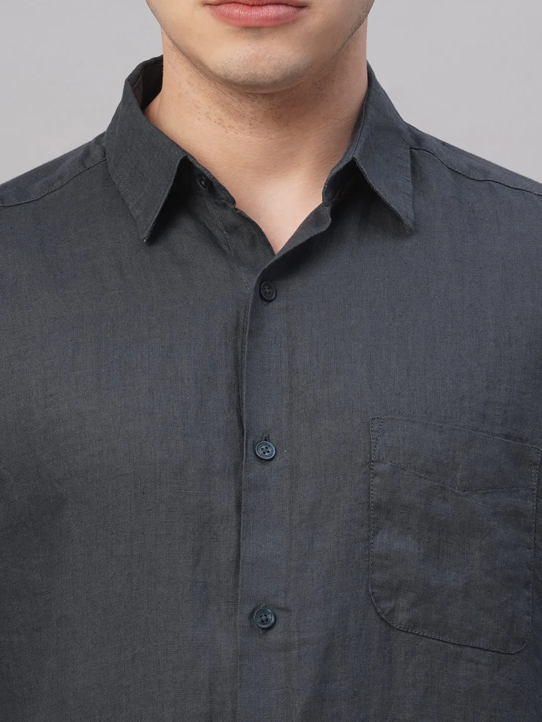 Women Cottonworld 100% Linen Shirts | 100% Linen Shirts^Men's 100% Linen Regular Fit Shirt