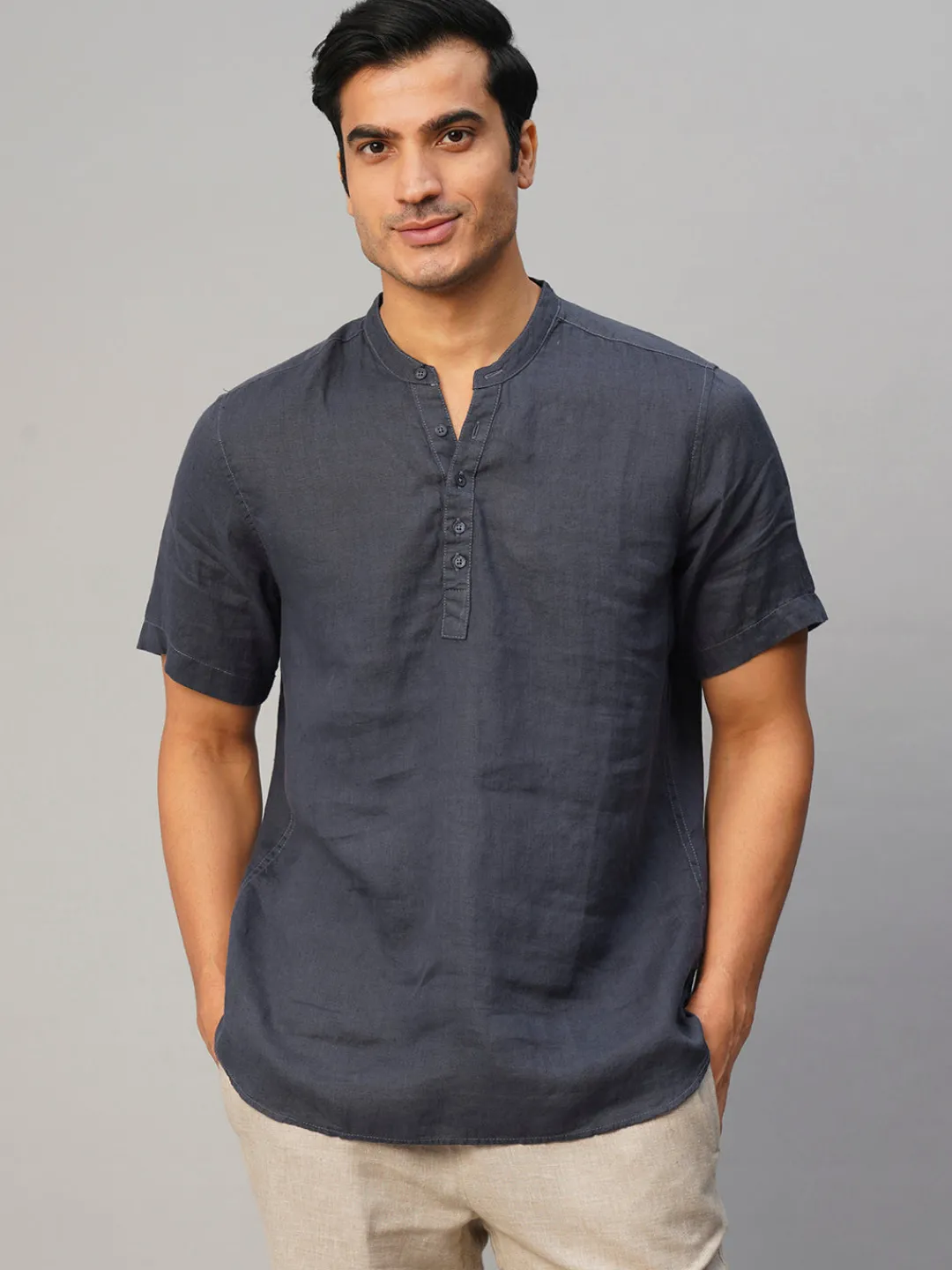 Women Cottonworld 100% Linen Shirts | 100% Linen Shirts^Men's 100% Linen Slim Fit Shirt