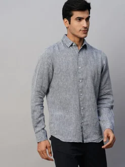 Women Cottonworld 100% Linen Shirts | 100% Linen Shirts^Men's 100% Linen Slim Fit Long Sleeved Shirt