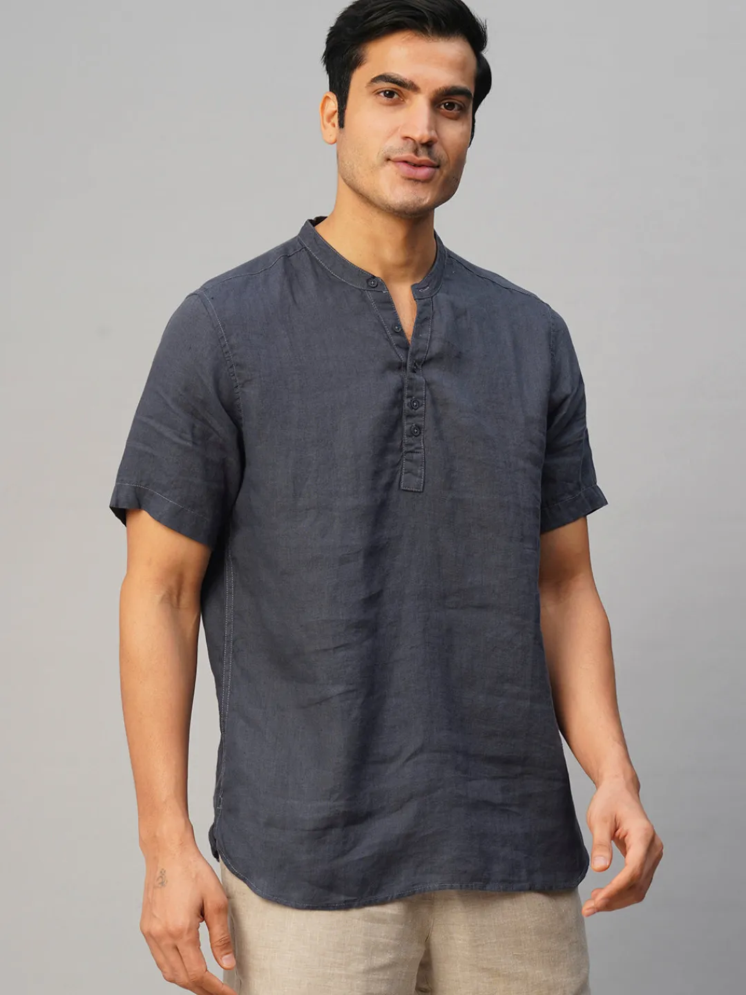 Women Cottonworld 100% Linen Shirts | 100% Linen Shirts^Men's 100% Linen Slim Fit Shirt