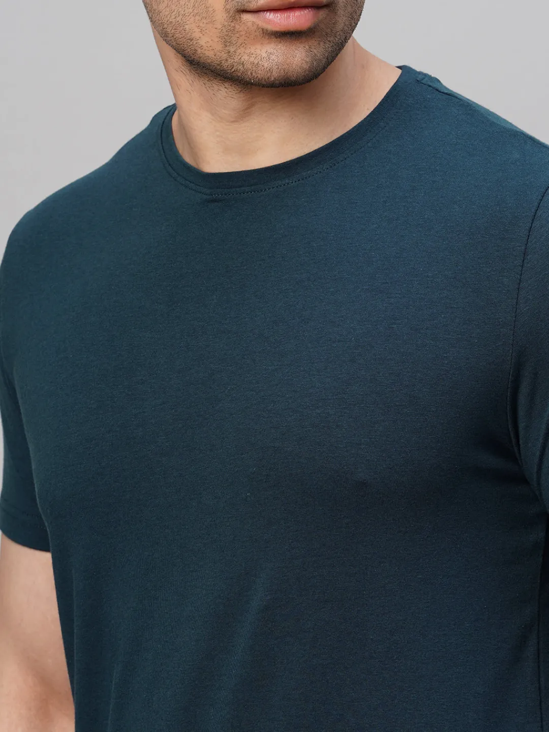 Cottonworld Men | Regular Fit^Men's Cotton Bamboo Elastane Regular Fit Tshirt
