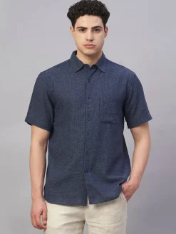 Women Cottonworld Checkered | Checkered^Men's Cotton Flax Regular Fit Shirt