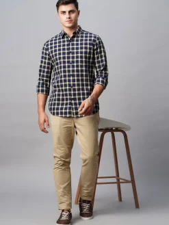 Women Cottonworld Checkered | Checkered^Men's Cotton Regular Fit Checked Shirt