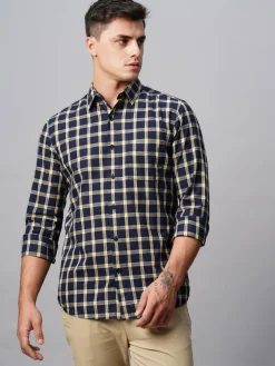 Women Cottonworld Checkered | Checkered^Men's Cotton Regular Fit Checked Shirt