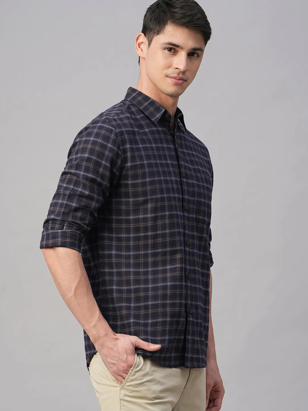 Women Cottonworld Checkered | Checkered^Men's Cotton Regular Fit Shirt
