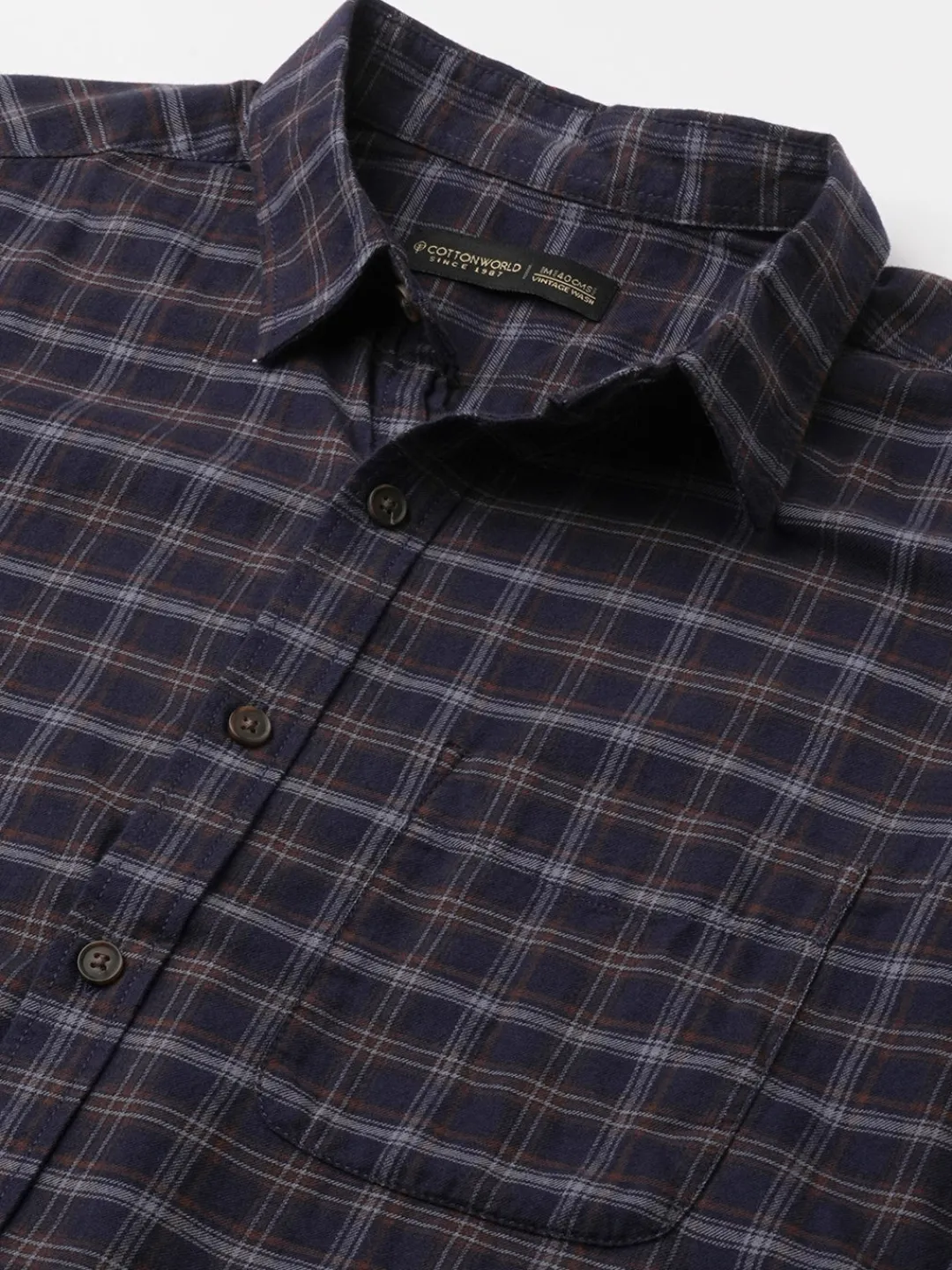 Women Cottonworld Checkered | Checkered^Men's Cotton Regular Fit Shirt