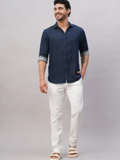 Women Cottonworld Solid | Solid^Men's Cotton Slim Fit Shirt
