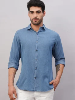 Women Cottonworld Solid | Solid^Men's Cotton Slim Fit Shirt