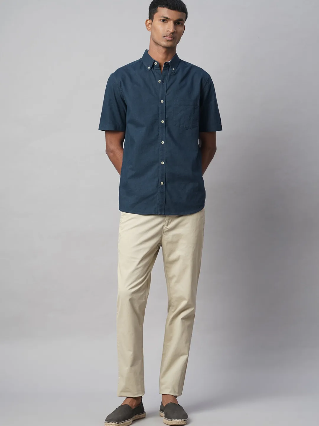 Women Cottonworld Solid | Solid^Men's Oxford 100% Cotton Regular Fit Shirt