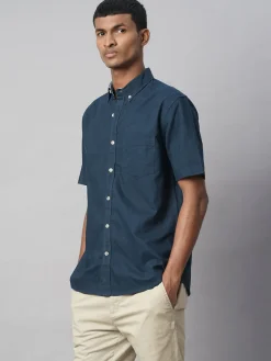 Women Cottonworld Solid | Solid^Men's Oxford 100% Cotton Regular Fit Shirt