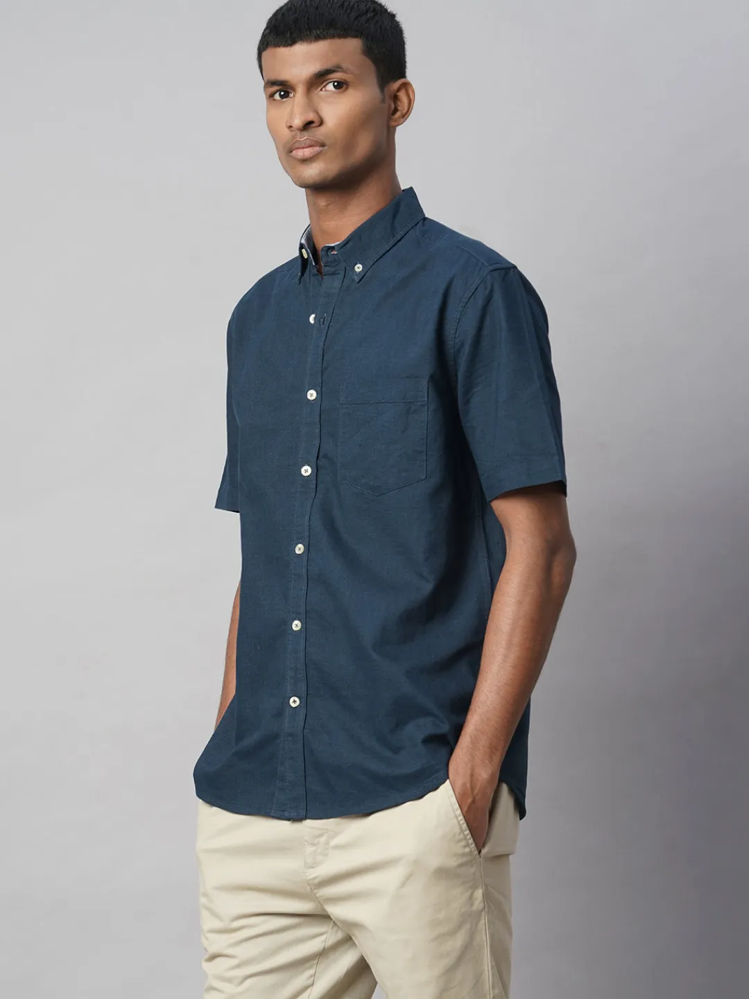 Women Cottonworld Solid | Solid^Men's Oxford 100% Cotton Regular Fit Shirt