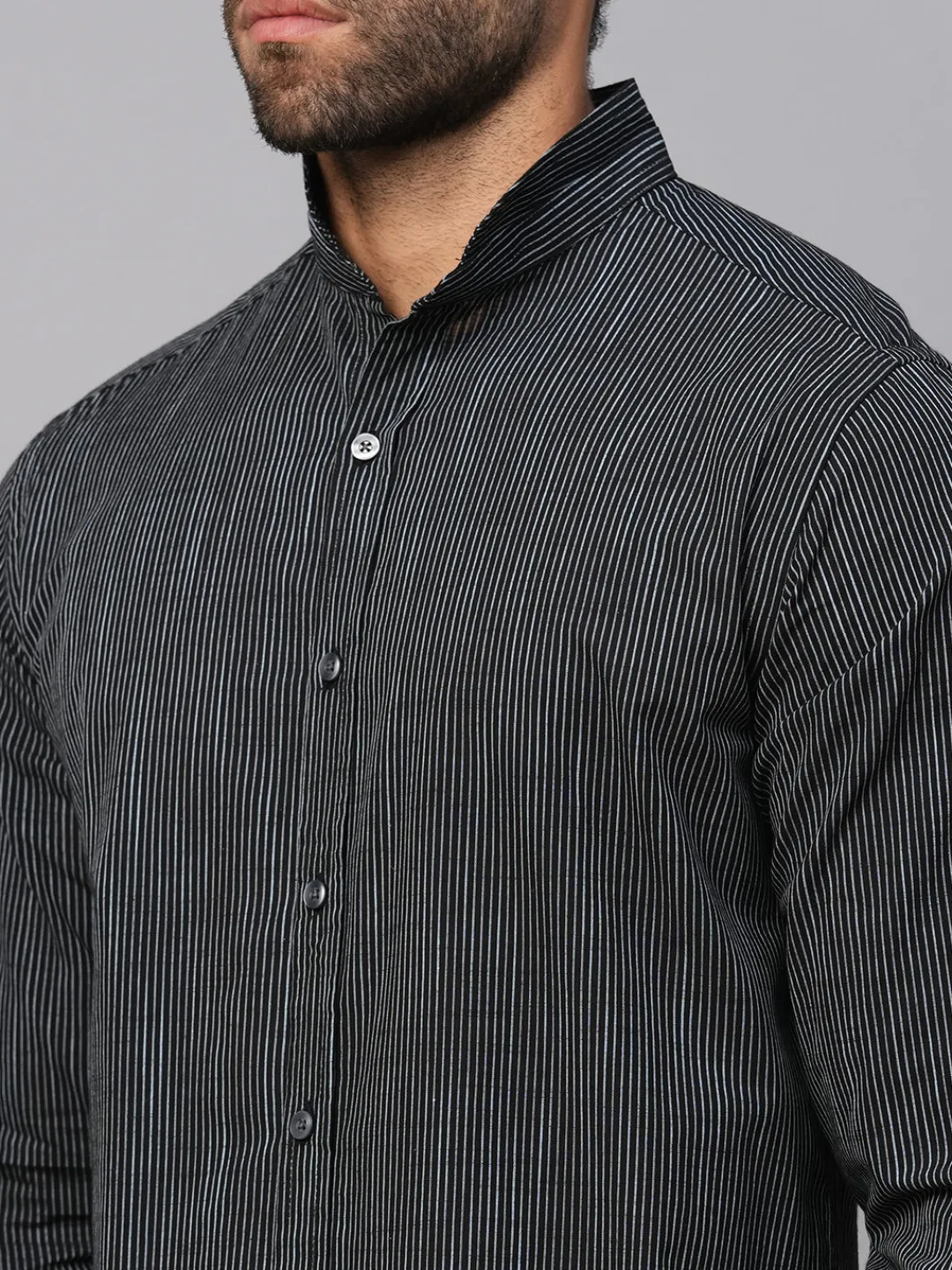 Women Cottonworld Striped | Striped^Men's Cotton Slim Fit Striped Shirt