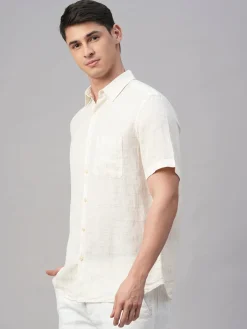 Women Cottonworld 100% Linen Shirts | 100% Linen Shirts^Men's 100% Linen Regular Fit Shirt