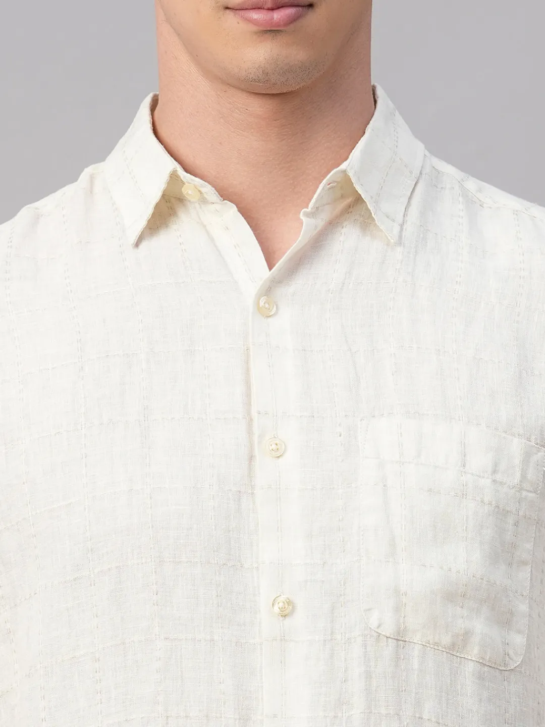 Women Cottonworld 100% Linen Shirts | 100% Linen Shirts^Men's 100% Linen Regular Fit Shirt