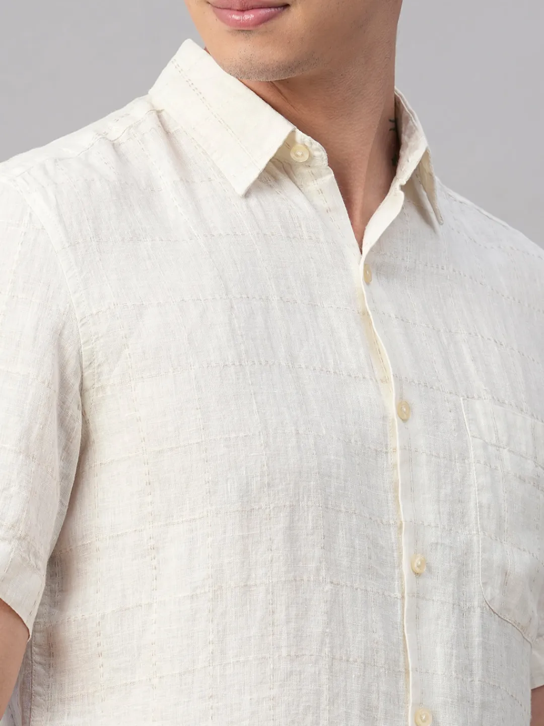 Women Cottonworld 100% Linen Shirts | 100% Linen Shirts^Men's 100% Linen Regular Fit Shirt