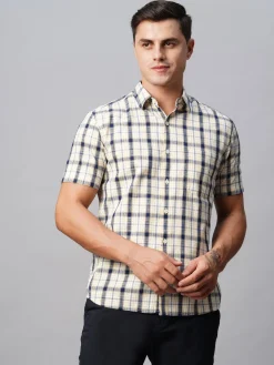 Women Cottonworld Checkered | Checkered^Men's Cotton Regular Fit Checked Shirt