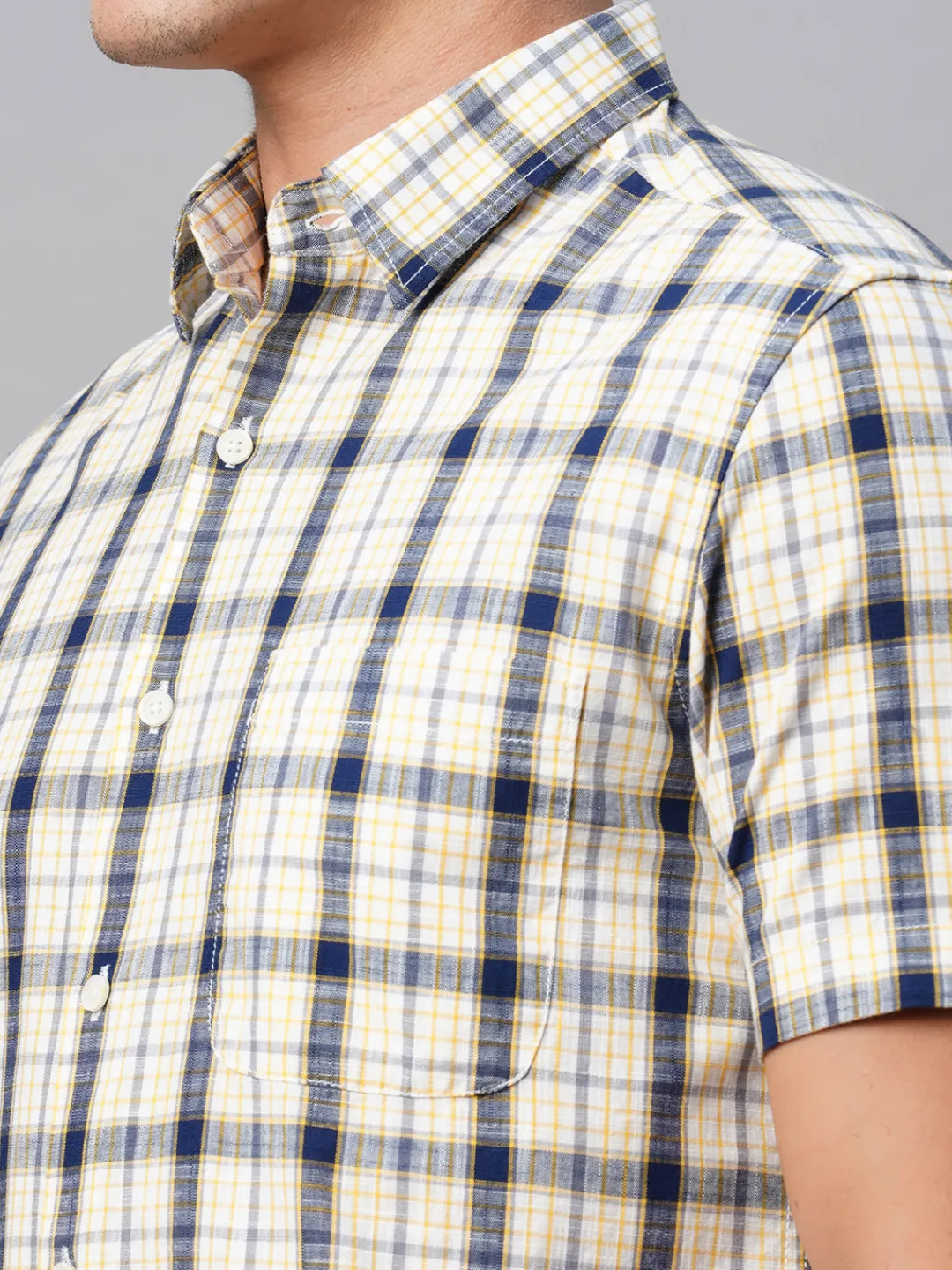 Women Cottonworld Checkered | Checkered^Men's Cotton Regular Fit Checked Shirt