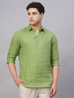 Women Cottonworld 100% Linen Shirts | 100% Linen Shirts^Men's 100% Linen Regular Fit Shirt