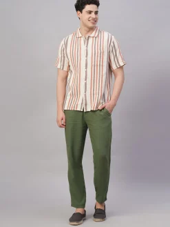 Cottonworld Pants | Pants^Men's Viscose Linen Regular Fit Pant