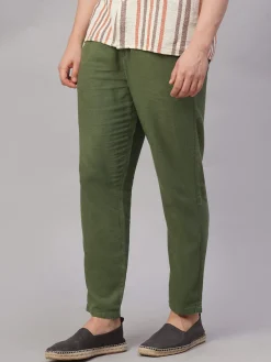 Cottonworld Pants | Pants^Men's Viscose Linen Regular Fit Pant