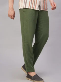 Cottonworld Pants | Pants^Men's Viscose Linen Regular Fit Pant