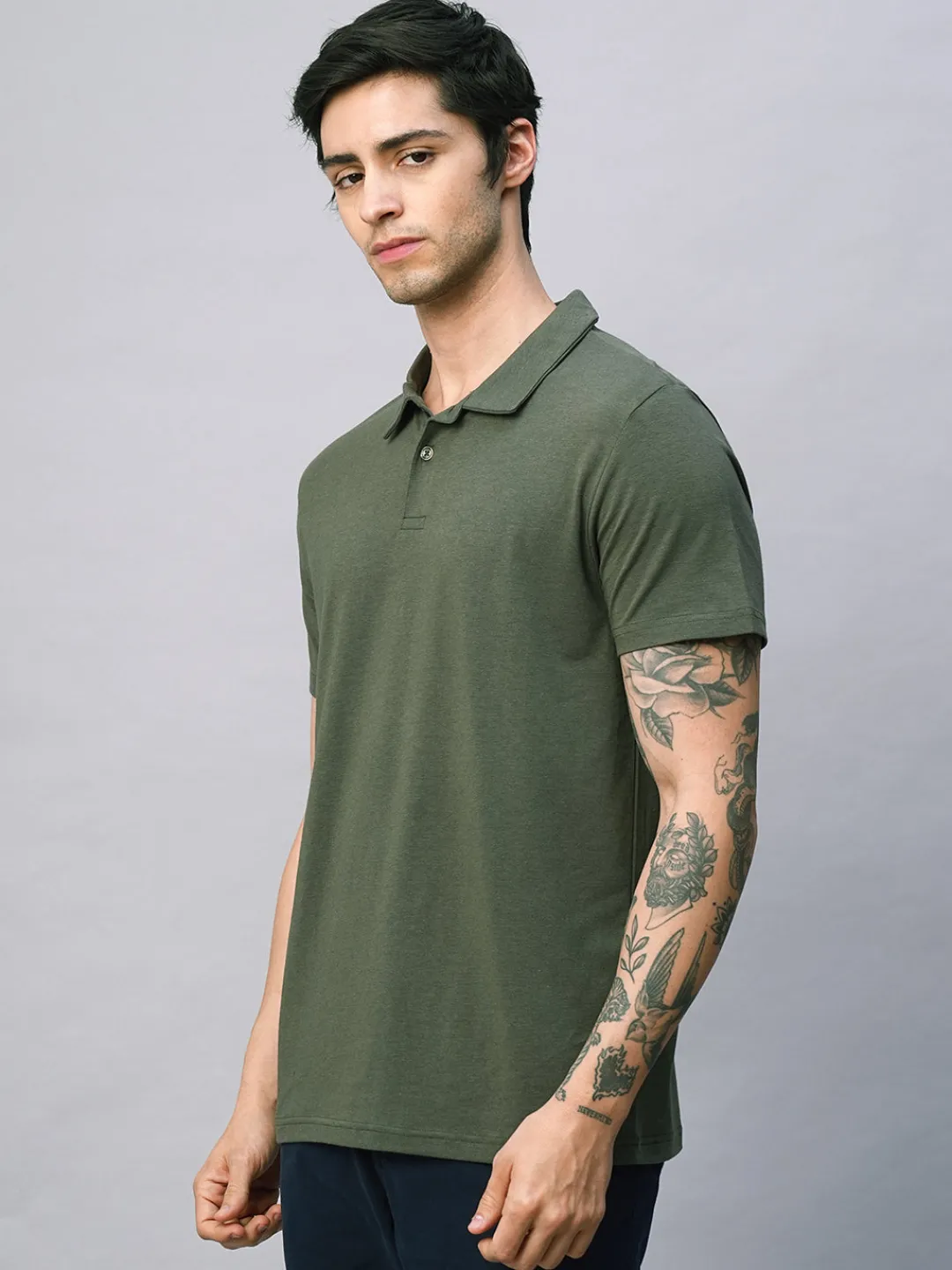 Cottonworld Men | Regular Fit^Men's Cotton Bamboo Elastane Regular Fit Tshirt