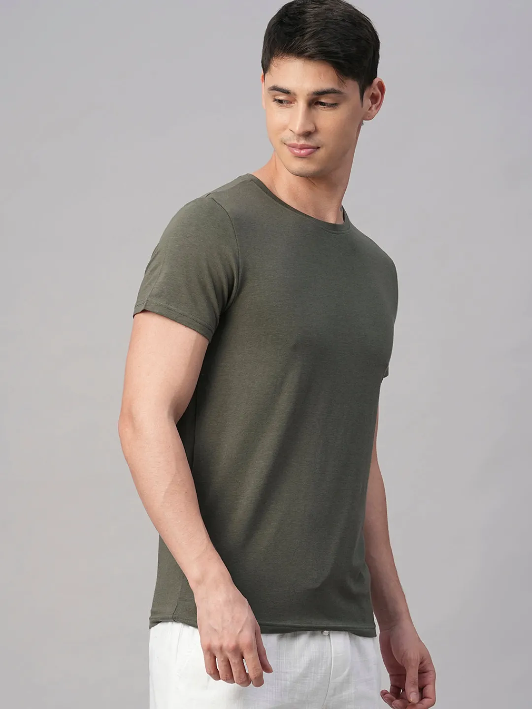 Cottonworld Men | Regular Fit^Men's Cotton Bamboo Elastane Regular Fit Tshirt