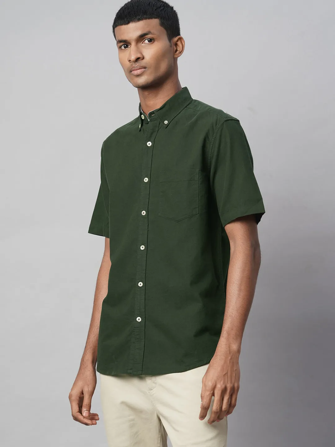 Women Cottonworld Solid | Solid^Men's Oxford 100% Cotton Regular Fit Shirt