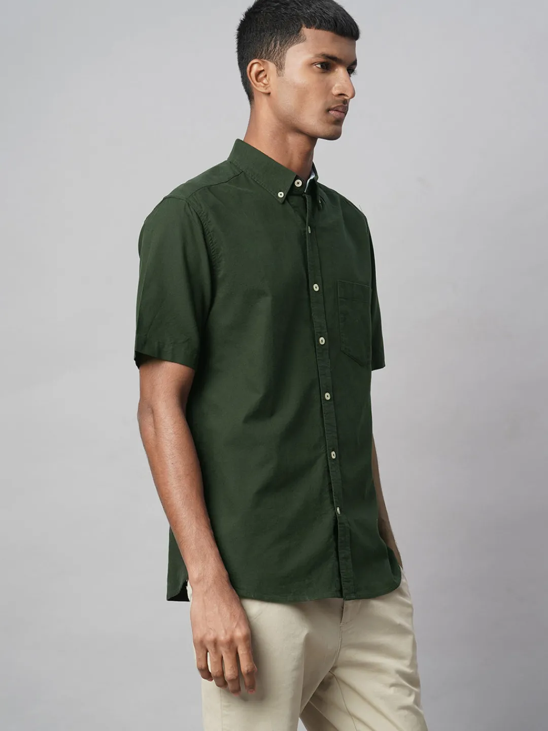 Women Cottonworld Solid | Solid^Men's Oxford 100% Cotton Regular Fit Shirt