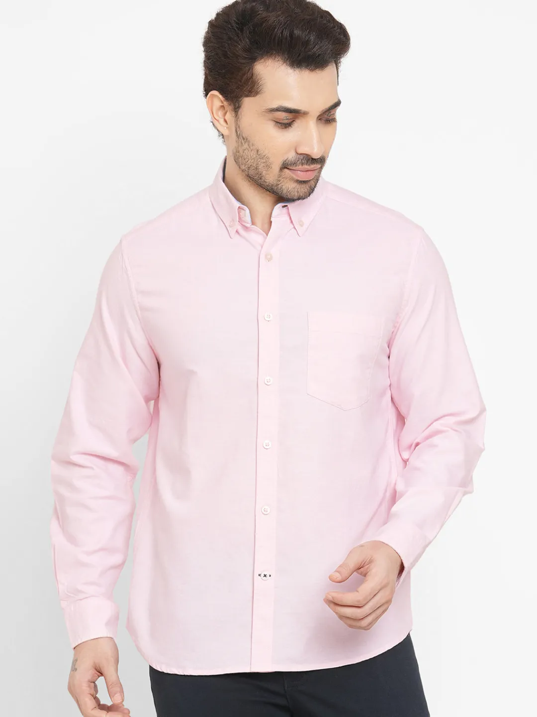 Women Cottonworld Solid | Solid^Men's Oxford Cotton Regular Fit Shirt