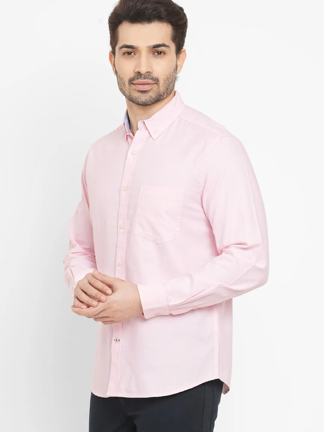 Women Cottonworld Solid | Solid^Men's Oxford Cotton Regular Fit Shirt