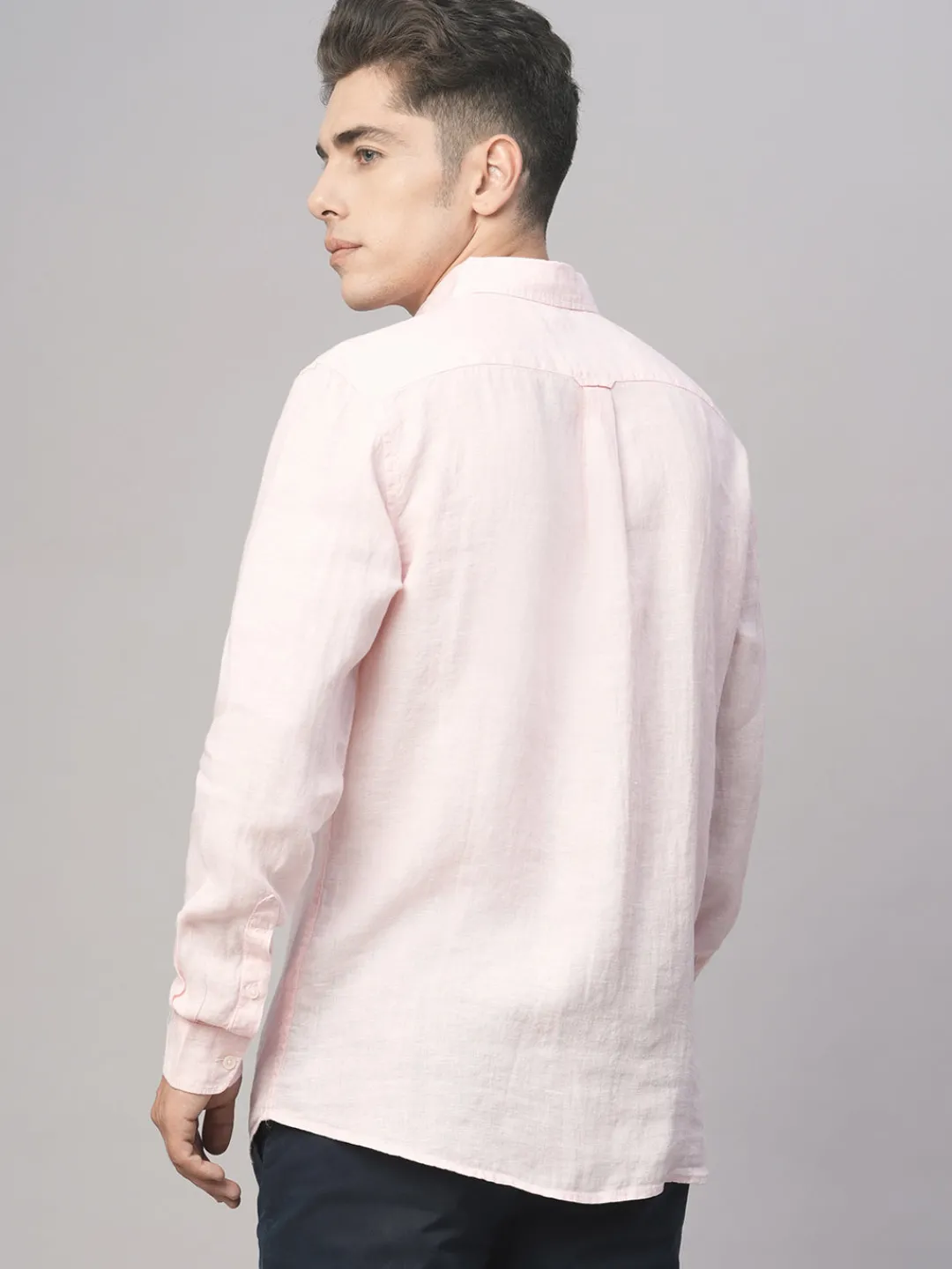 Women Cottonworld 100% Linen Shirts | 100% Linen Shirts^Men's 100% Linen Regular Fit Shirt