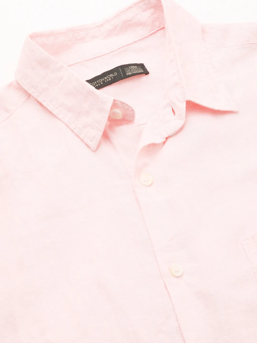 Women Cottonworld 100% Linen Shirts | 100% Linen Shirts^Men's 100% Linen Regular Fit Shirt
