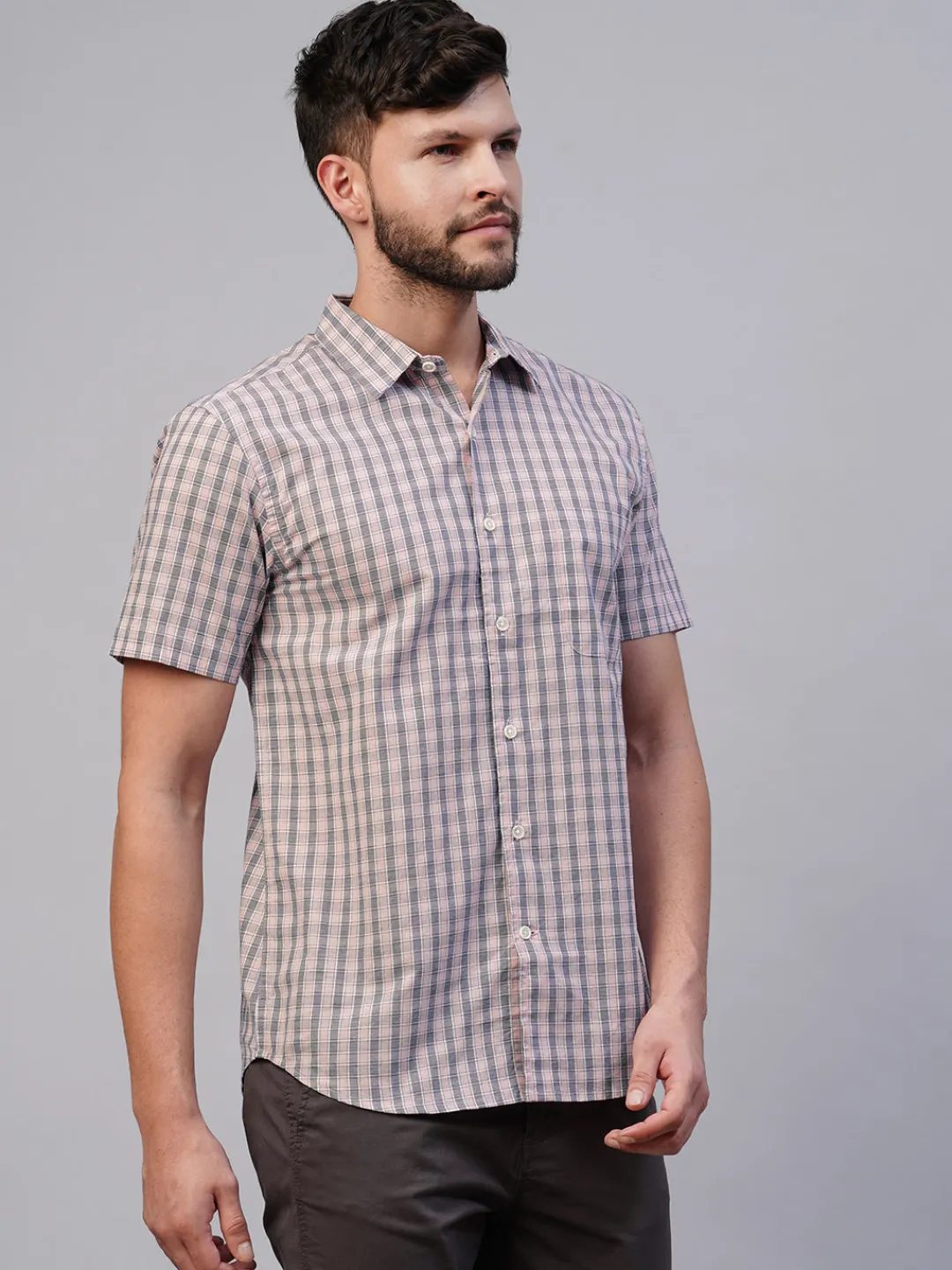 Women Cottonworld Checkered | Checkered^Men's Cotton Regular Fit Checked Shirt